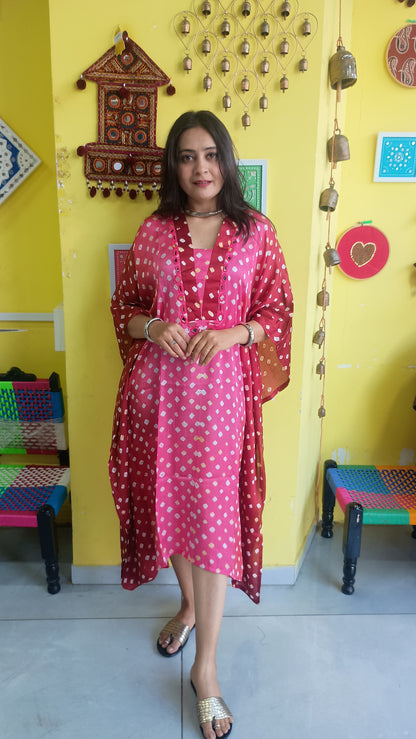 "Noor"Modal Bandhani print Kaftan
