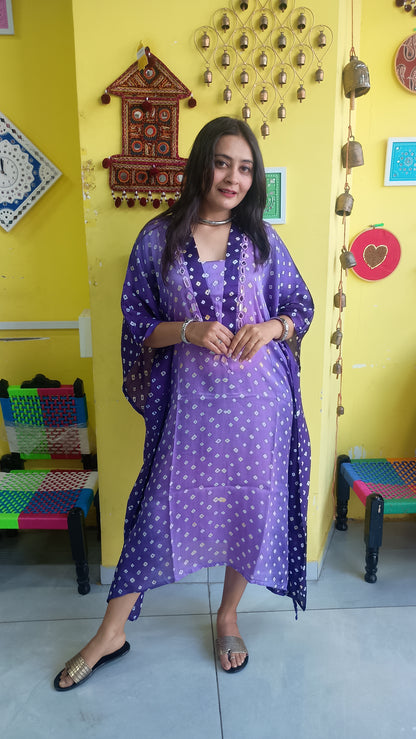 "Noor"  Modal Bandhani print Kaftan