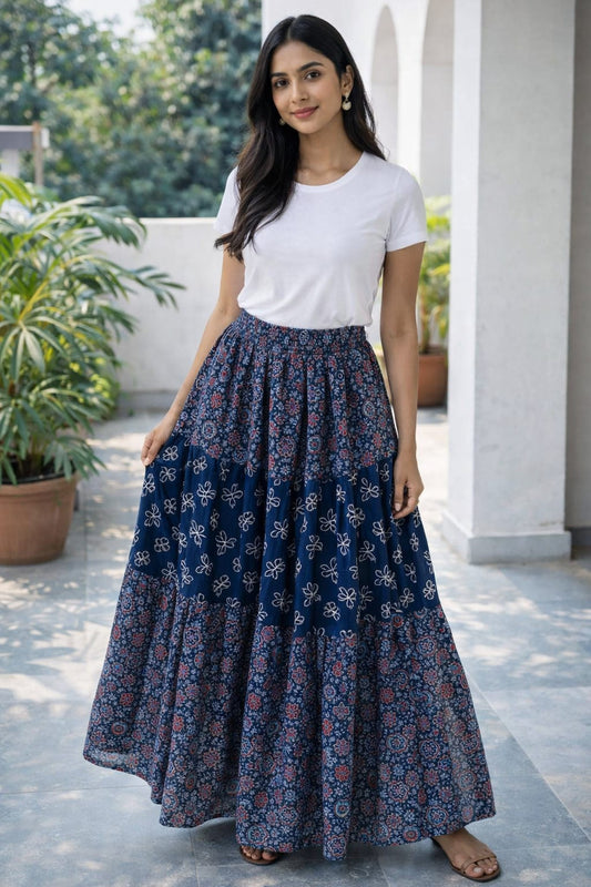 "Neer" Semi natural cotton 3 layer skirt