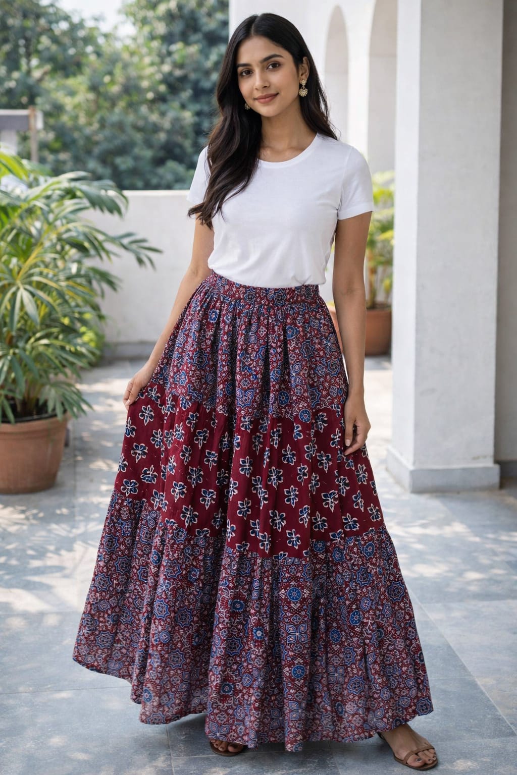 "Neer" New Semi natural cotton 3 layer skirt