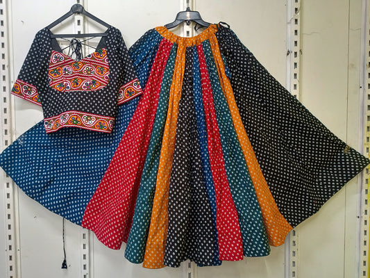 *Suhani*Navratri special full flair bandhni skirt with kamkha style blouse set