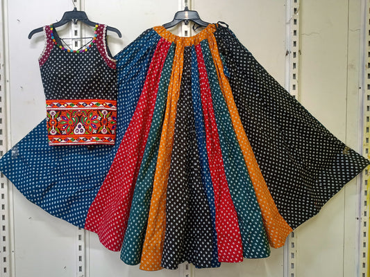 *Suhani*Navratri special full flair bandhni skirt with kamkha style blouse set