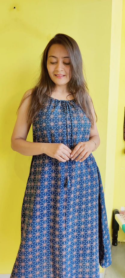 *Dulari*natural handblock cotton drawstring kurti