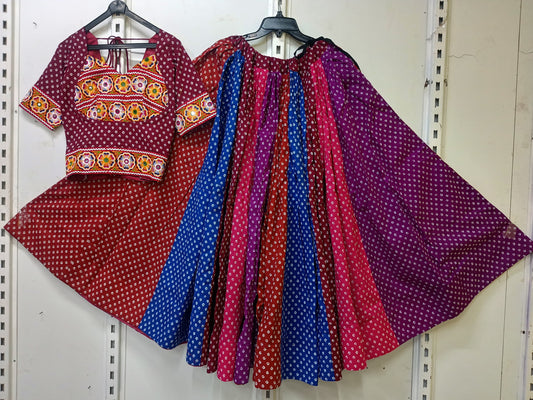 *Suhani*Navratri special full flair bandhni skirt with kamkha style blouse set