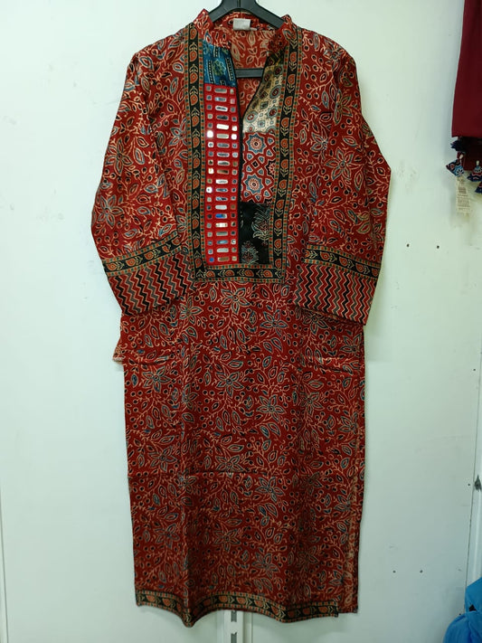 "Naity" mashroo mirror work kurti