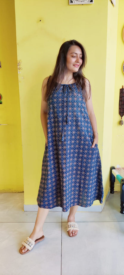 *Dulari*natural handblock cotton drawstring kurti