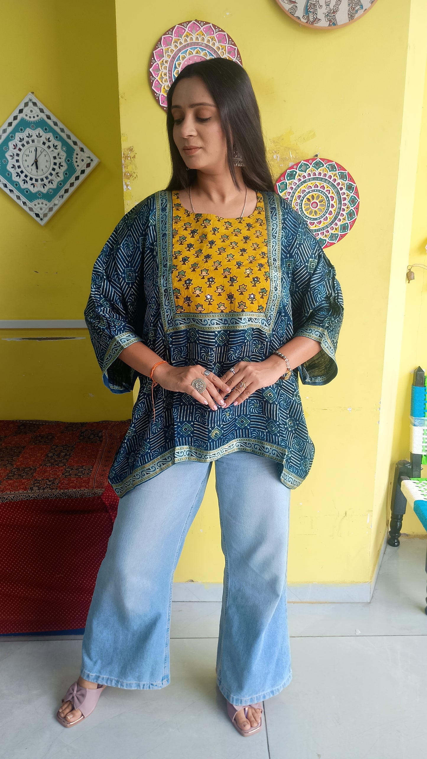 MODAL AJRAKH KIMONO TOP