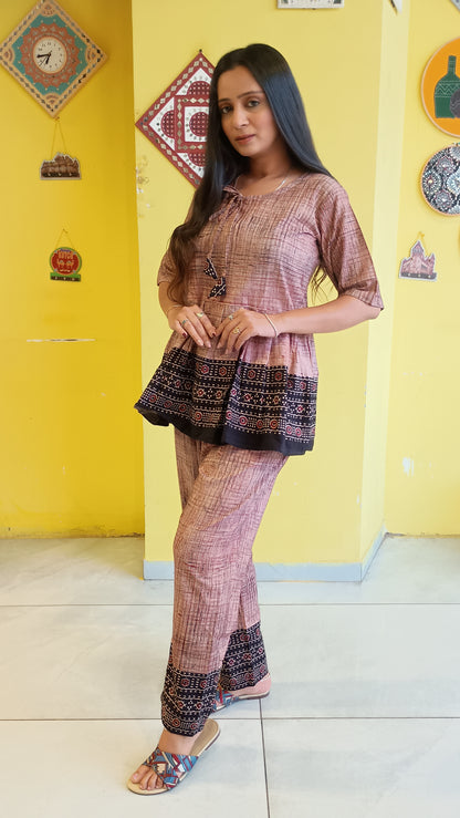 *Shree* Brush print cotton co-ord sets