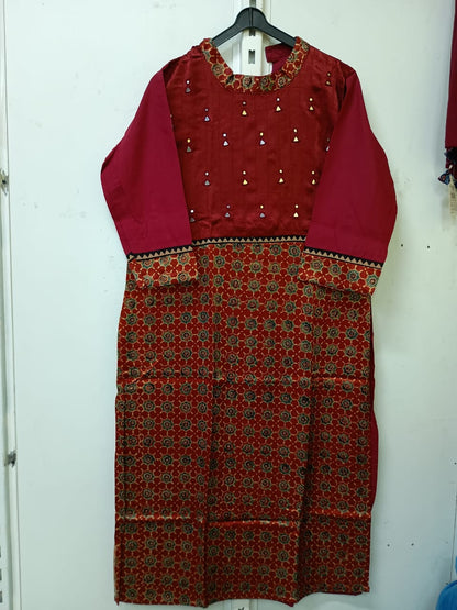 "Naity" mashroo mirror work kurti