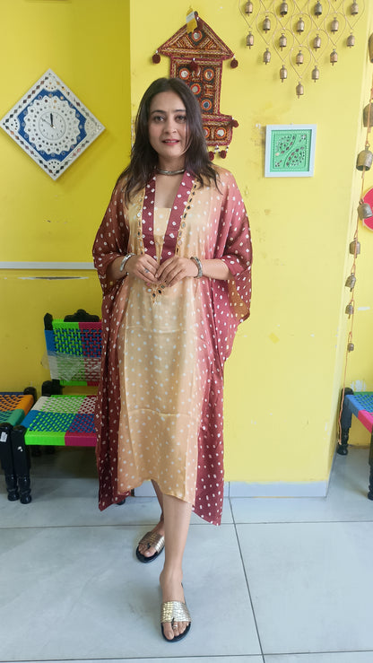 "Noor "Modal Bandhani double colour  Kaftan