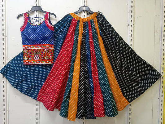 *Suhani*Navratri special full flair bandhni skirt with kamkha style blouse set