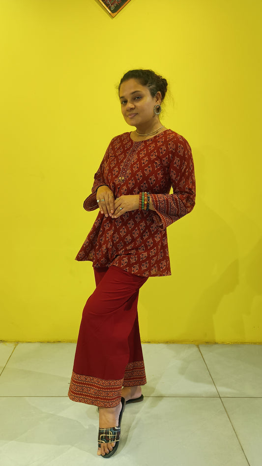 "Surbhi" ajrakh handblock cotton co-ord set