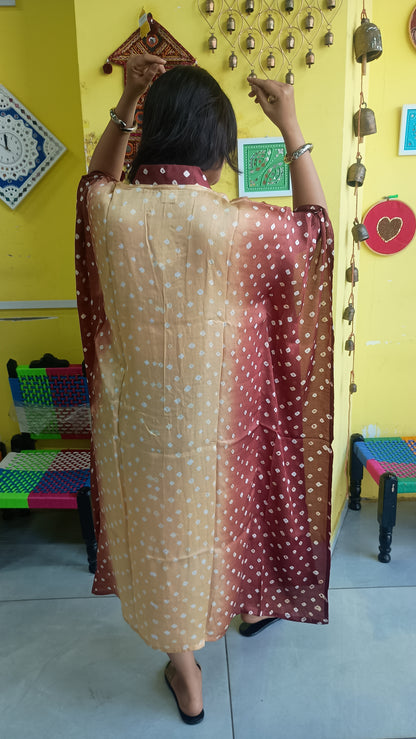 "Noor "Modal Bandhani double colour  Kaftan
