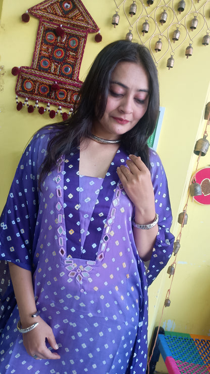 "Noor"  Modal Bandhani print Kaftan