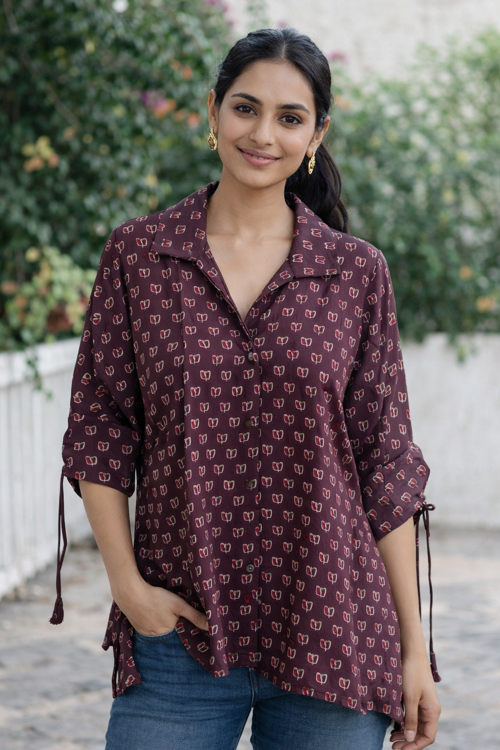 *Kamya*Pure modal ajrakh print shirt