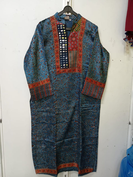"Naity" mashroo mirror work kurti