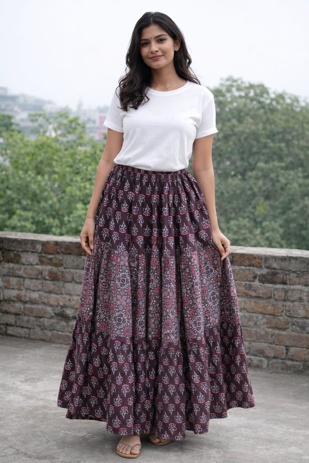 "Neer" New Semi natural cotton 3 layer skirt
