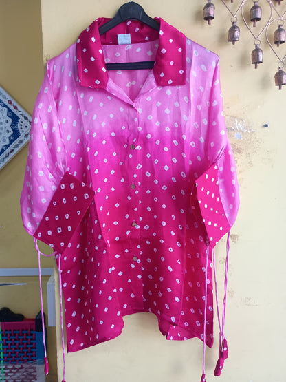 *Priyal* Modal bandhni free size shirt *