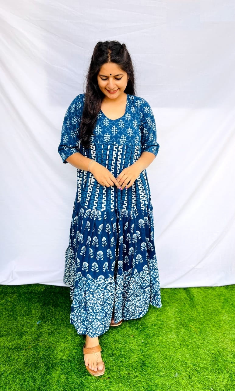 "Keshavi" indigo long gown