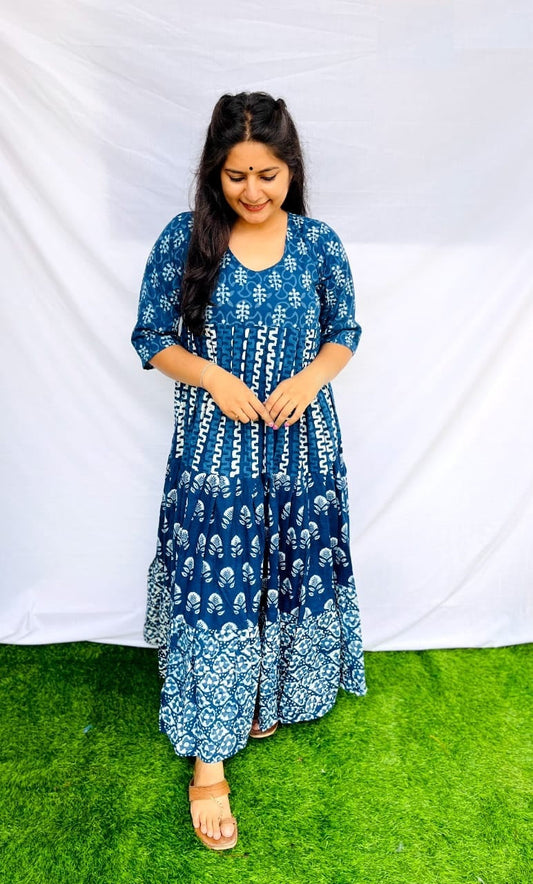 "Keshavi" indigo long gown
