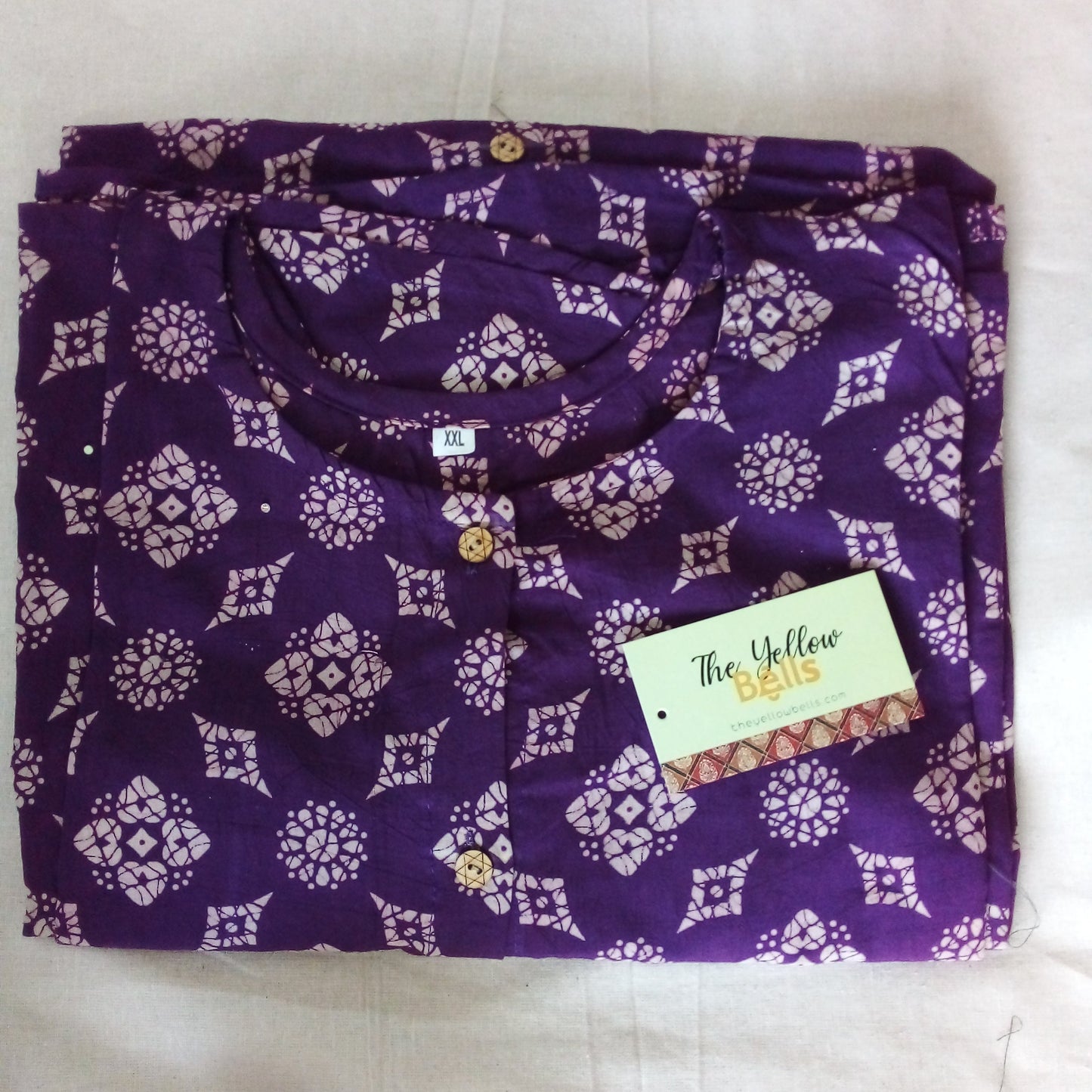 'Riya'Purple semi natural cotton shrug