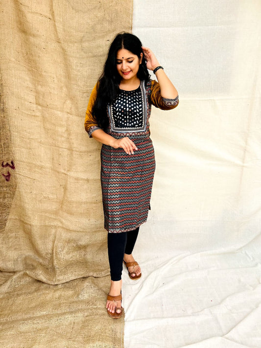 "NAITY" MASHROO MIRROR WORK KURTI