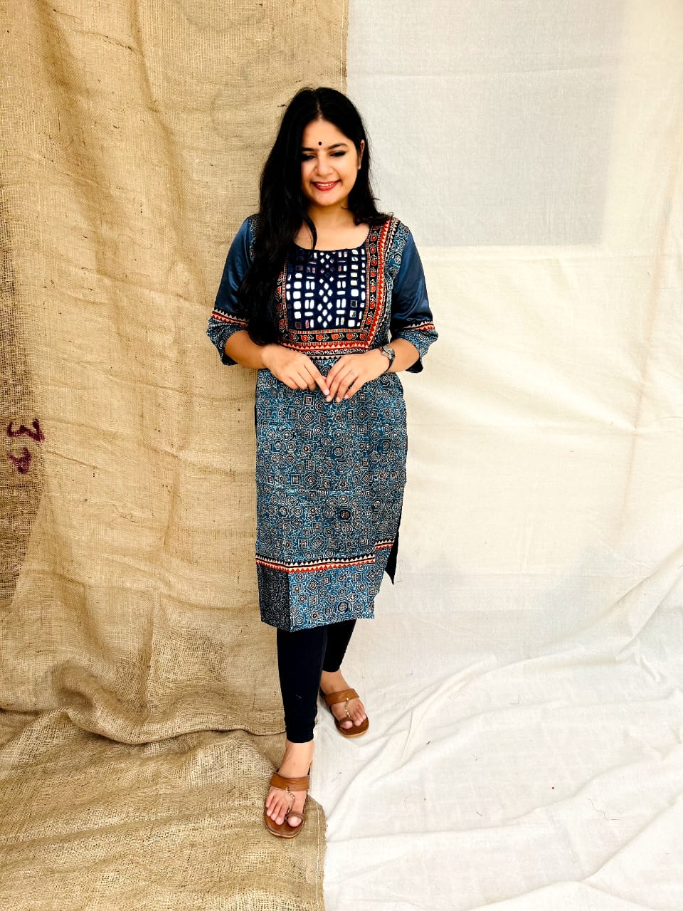 'NAITY' MASHROO SILK LONG KURTI