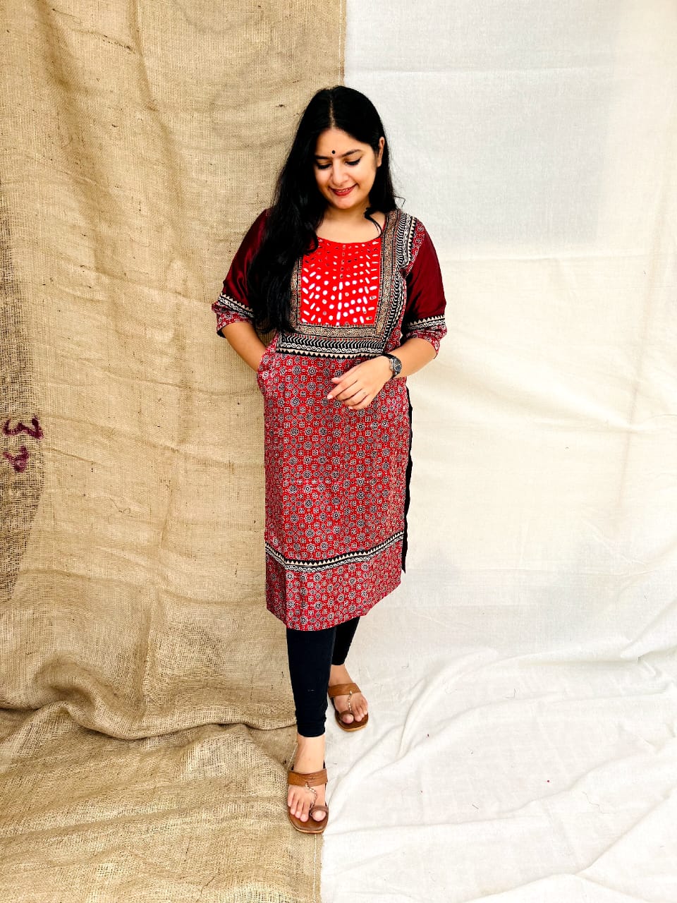 'NAITY'MASHROO PATCH WORK LONG KURTI