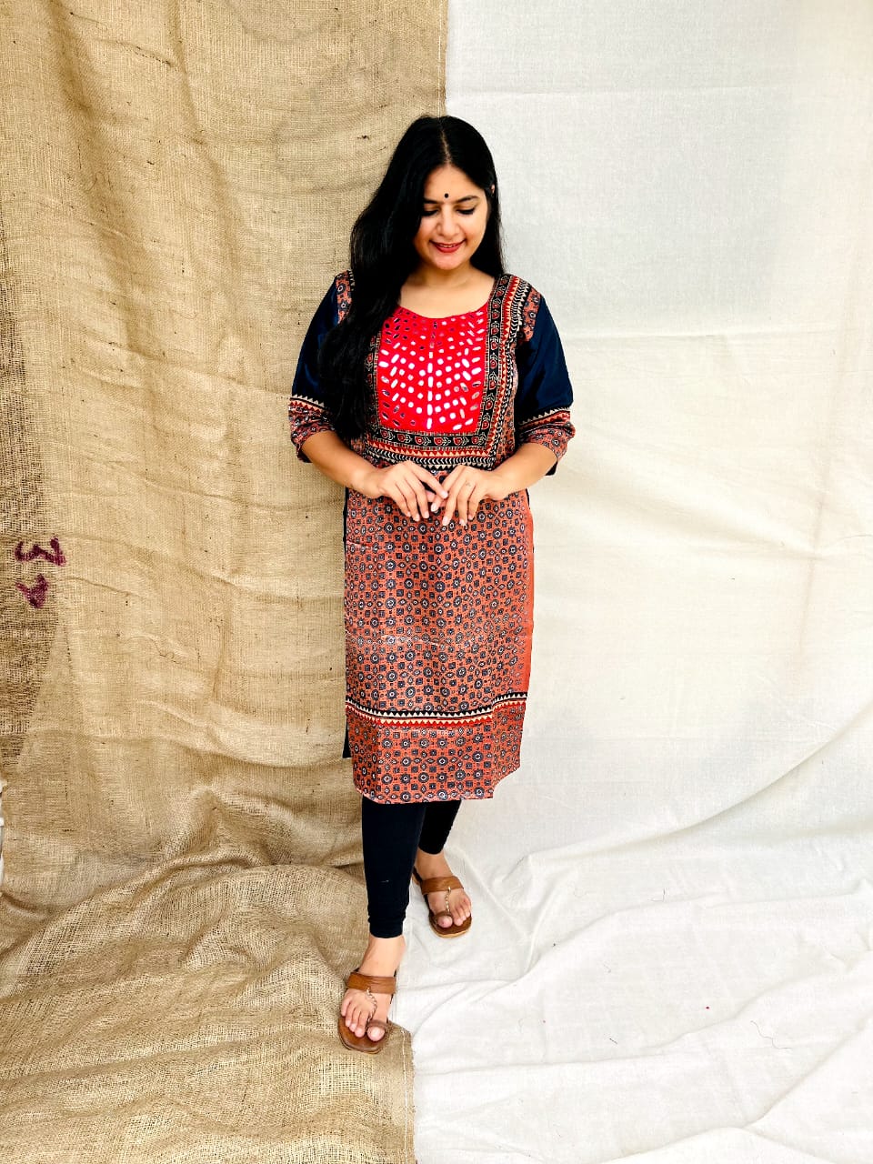 'NAITY'MASHROO SILK PRINTED KURTI