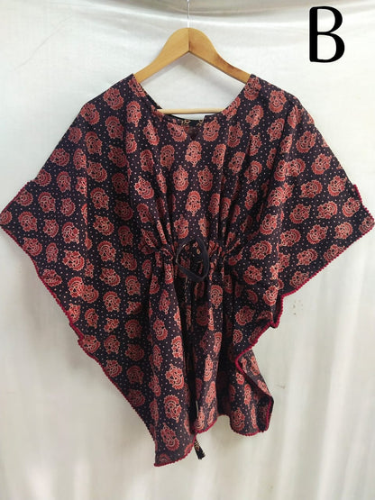 "Zara" Ajrakh handblock print short kaftan