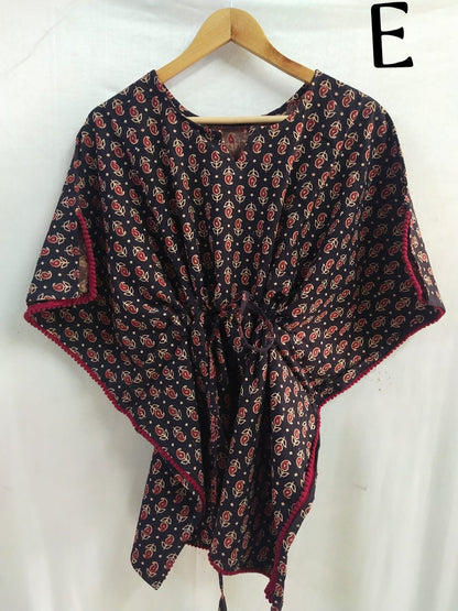 "Zara" Ajrakh handblock print short kaftan