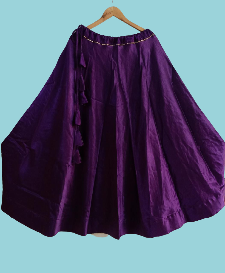 "AARYA" purple plain mashroo skirt