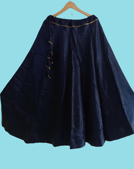 "Aarya" Navy blue mashroo skirt