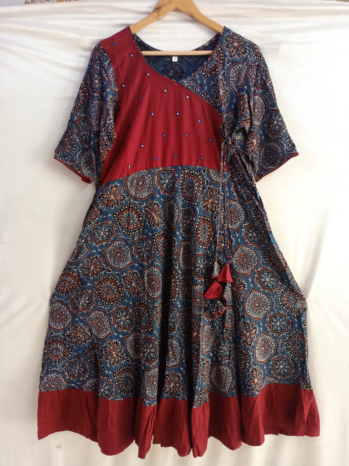 RAYON RED & BLUE KURTI