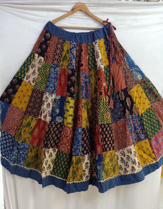 PATCH WORK MULTI COLOURED SKIRT