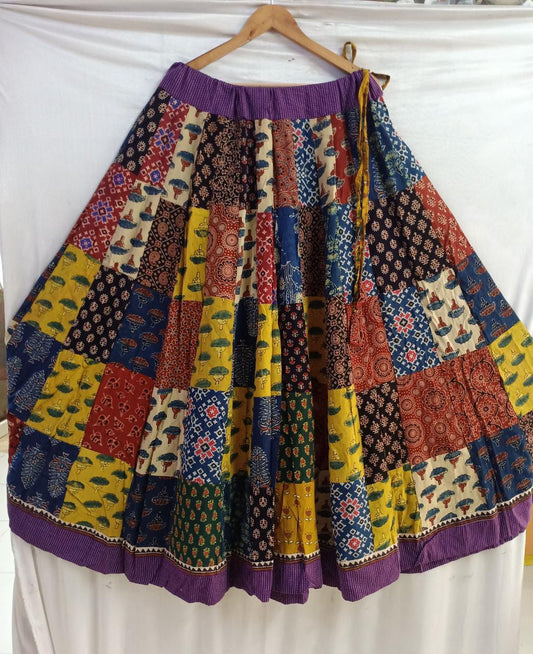 MULTI PATCH WORK SKIRT