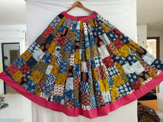 "aarya" multicolor patch work skirt