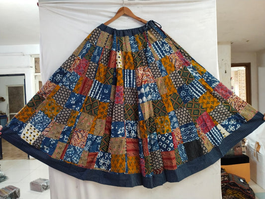 "aarya" multicolor patch work long skirt