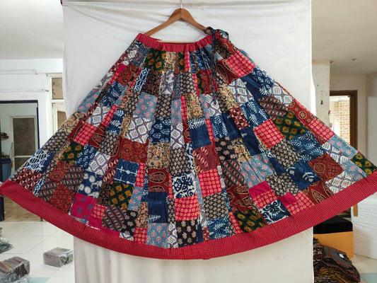 "aarya" patch work long skirt
