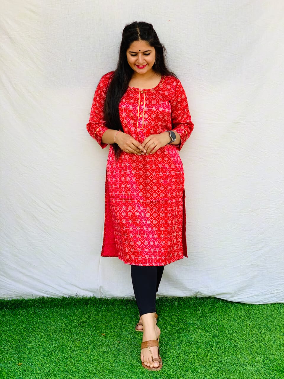 'Kavya' Mashroo Silk Straight kurti