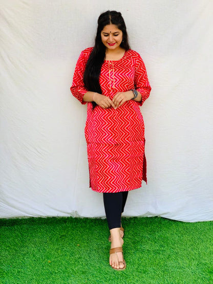 'Kavya' Mashroo Printed straight kurti