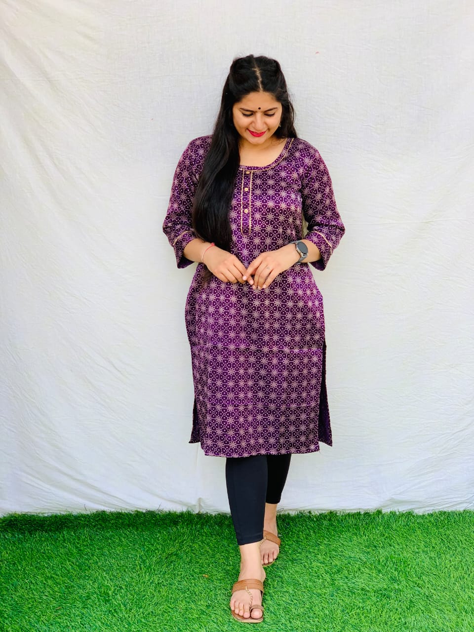 'Kavya' Latest Mashroo Long straight kurti