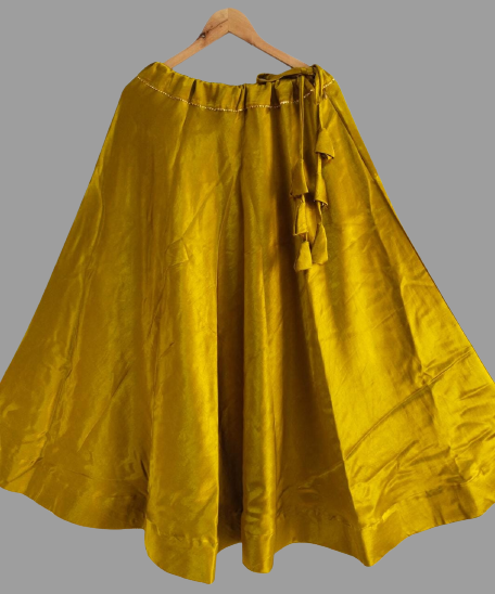 'Aarya' Yellow Plain mashroo skirt