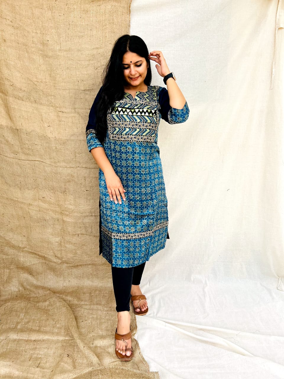 "naity" mashroo mirror work kurti